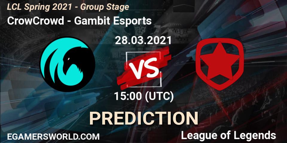 CrowCrowd - Gambit Esports: прогноз. 28.03.21, LoL, LCL Spring 2021 - Group Stage
