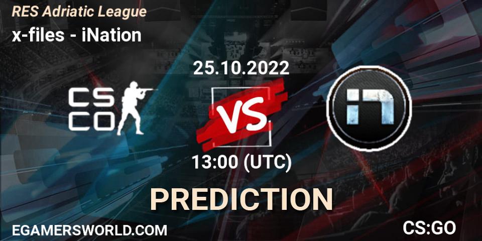 x-files - iNation: прогноз. 25.10.2022 at 13:00, Counter-Strike (CS2), RES Adriatic League