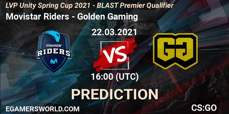 Movistar Riders - Golden Gaming: прогноз. 22.03.2021 at 16:00, Counter-Strike (CS2), LVP Unity Cup Spring 2021 - BLAST Premier Qualifier