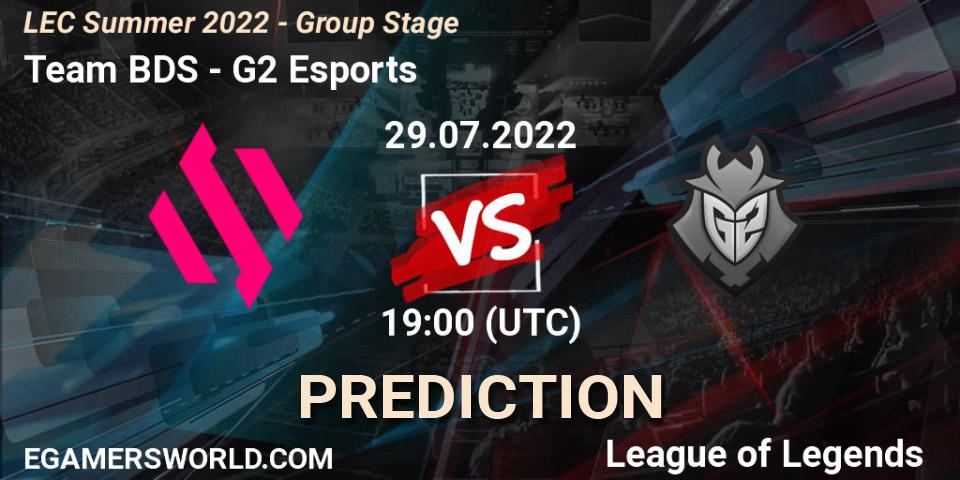 Team BDS - G2 Esports: прогноз. 29.07.2022 at 19:10, LoL, LEC Summer 2022 - Group Stage