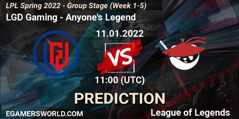 LGD Gaming - Anyone's Legend: прогноз. 11.01.22, LoL, LPL Spring 2022 - Group Stage (Week 1-5)