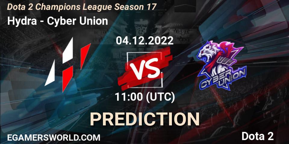 Hydra - Cyber Union: прогноз. 04.12.22, Dota 2, Dota 2 Champions League Season 17