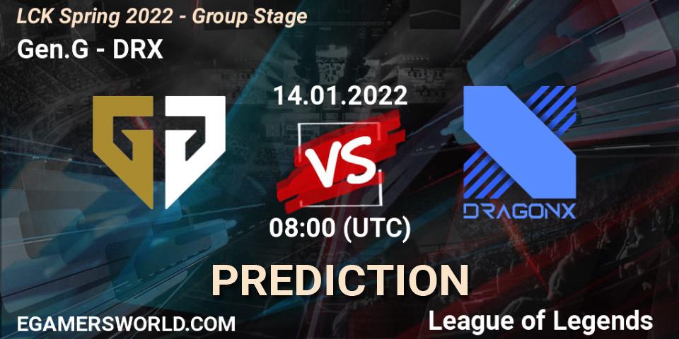 Gen.G - DRX: прогноз. 14.01.2022 at 08:00, LoL, LCK Spring 2022 - Group Stage
