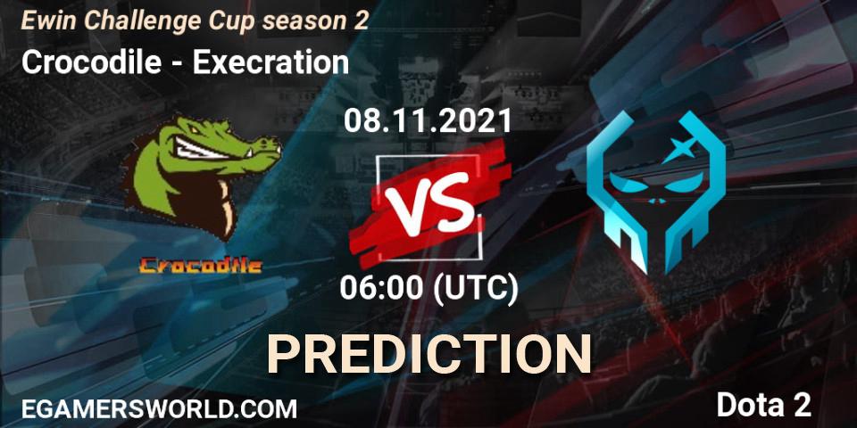 Crocodile - Execration: прогноз. 08.11.2021 at 08:38, Dota 2, Ewin Challenge Cup season 2