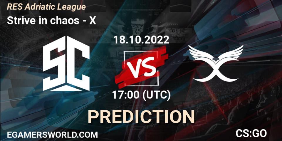 Strive in chaos - X: прогноз. 18.10.2022 at 18:00, Counter-Strike (CS2), RES Adriatic League