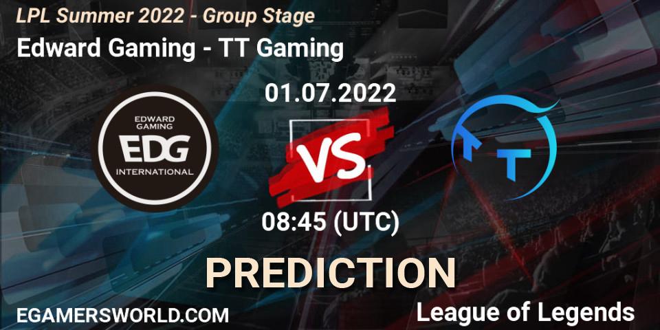 Edward Gaming - TT Gaming: прогноз. 01.07.22, LoL, LPL Summer 2022 - Group Stage