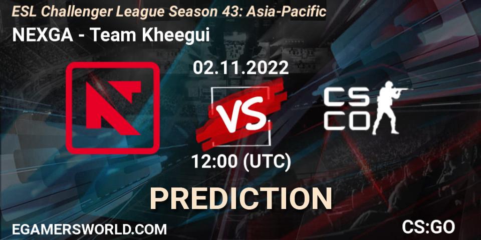 NEXGA - Team Kheegui: прогноз. 02.11.22, CS2 (CS:GO), ESL Challenger League Season 43: Asia-Pacific