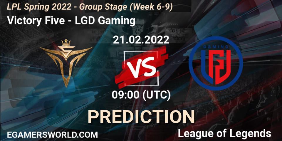 Victory Five - LGD Gaming: прогноз. 21.02.2022 at 09:00, LoL, LPL Spring 2022 - Group Stage (Week 6-9)
