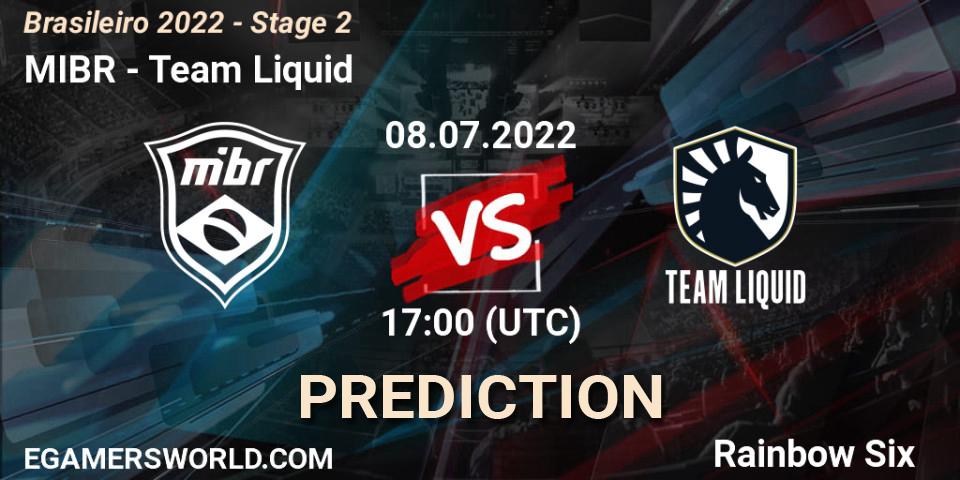 MIBR - Team Liquid: прогноз. 08.07.2022 at 17:00, Rainbow Six, Brasileirão 2022 - Stage 2