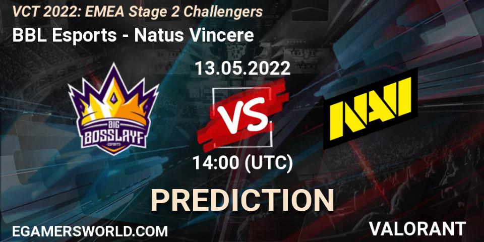 BBL Esports - Natus Vincere: прогноз. 13.05.2022 at 14:00, VALORANT, VCT 2022: EMEA Stage 2 Challengers