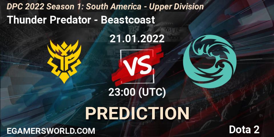 Thunder Predator - Beastcoast: прогноз. 21.01.22, Dota 2, DPC 2022 Season 1: South America - Upper Division
