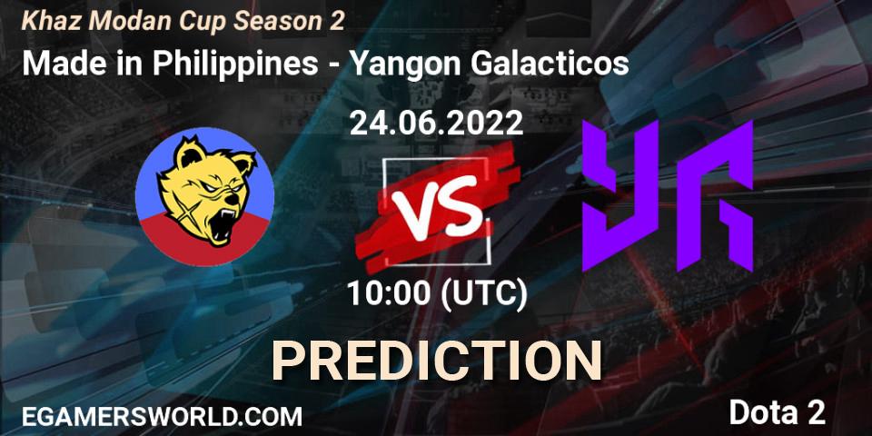 Made in Philippines - Yangon Galacticos: прогноз. 24.06.2022 at 10:00, Dota 2, Khaz Modan Cup Season 2