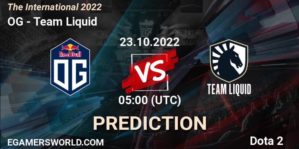 OG - Team Liquid: прогноз. 23.10.2022 at 05:41, Dota 2, The International 2022