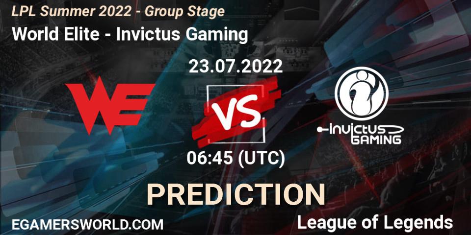 World Elite - Invictus Gaming: прогноз. 23.07.22, LoL, LPL Summer 2022 - Group Stage