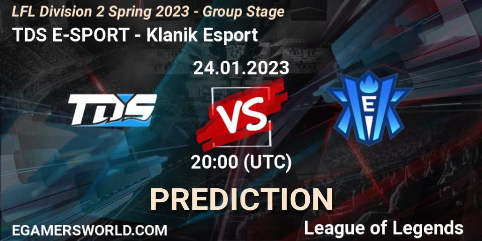 TDS E-SPORT - Klanik Esport: прогноз. 24.01.2023 at 20:15, LoL, LFL Division 2 Spring 2023 - Group Stage