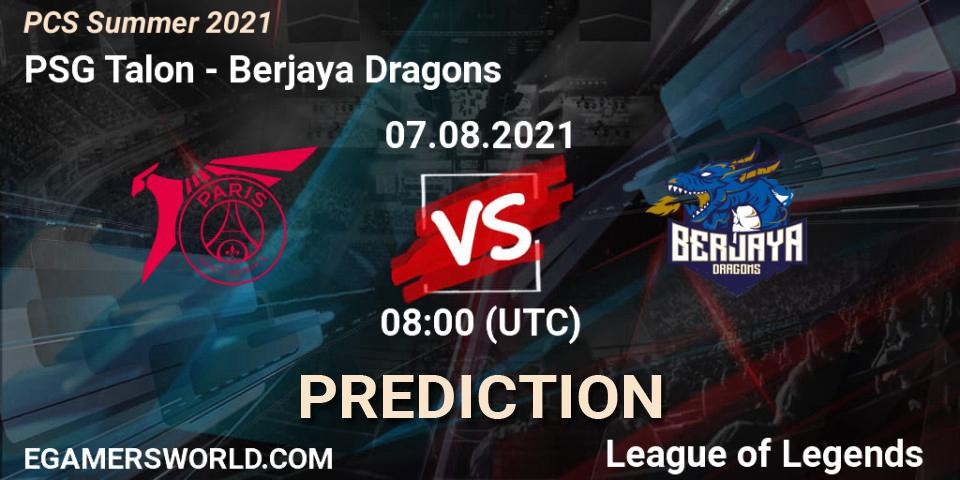 PSG Talon - Berjaya Dragons: прогноз. 07.08.2021 at 08:00, LoL, PCS Summer 2021