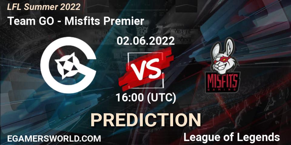 Team GO - Misfits Premier: прогноз. 02.06.2022 at 16:00, LoL, LFL Summer 2022