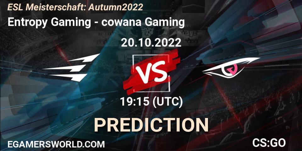 Entropy Gaming - cowana Gaming: прогноз. 20.10.22, CS2 (CS:GO), ESL Meisterschaft: Autumn 2022