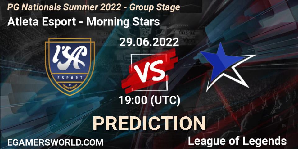 Atleta Esport - Morning Stars: прогноз. 29.06.2022 at 19:00, LoL, PG Nationals Summer 2022 - Group Stage