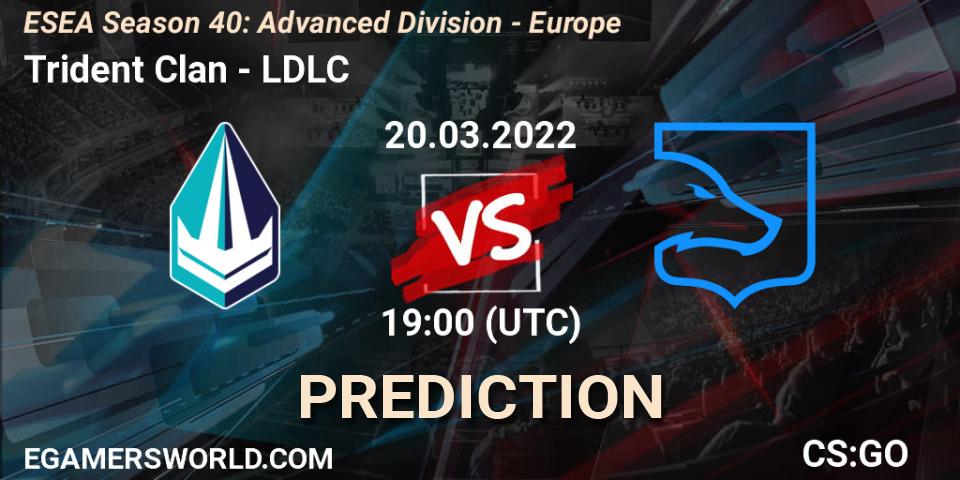 Trident Clan - LDLC: прогноз. 20.03.2022 at 19:00, Counter-Strike (CS2), ESEA Season 40: Advanced Division - Europe
