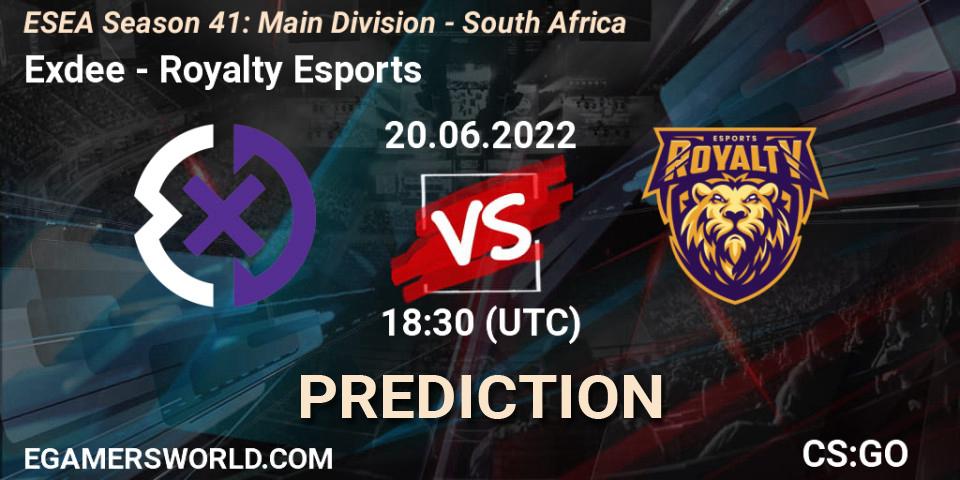Exdee - Royalty Esports: прогноз. 24.06.22, CS2 (CS:GO), ESEA Season 41: Main Division - South Africa