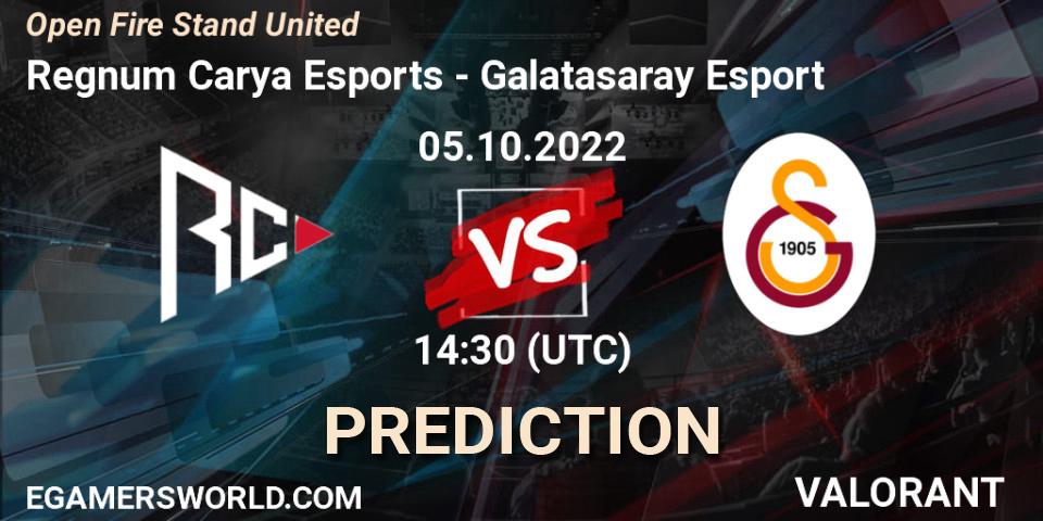 Regnum Carya Esports - Galatasaray Esport: прогноз. 05.10.2022 at 14:30, VALORANT, Open Fire Stand United