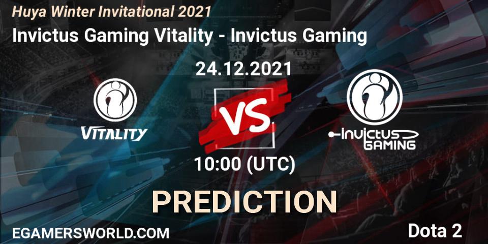 Invictus Gaming Vitality - Invictus Gaming: прогноз. 24.12.2021 at 10:50, Dota 2, Huya Winter Invitational 2021