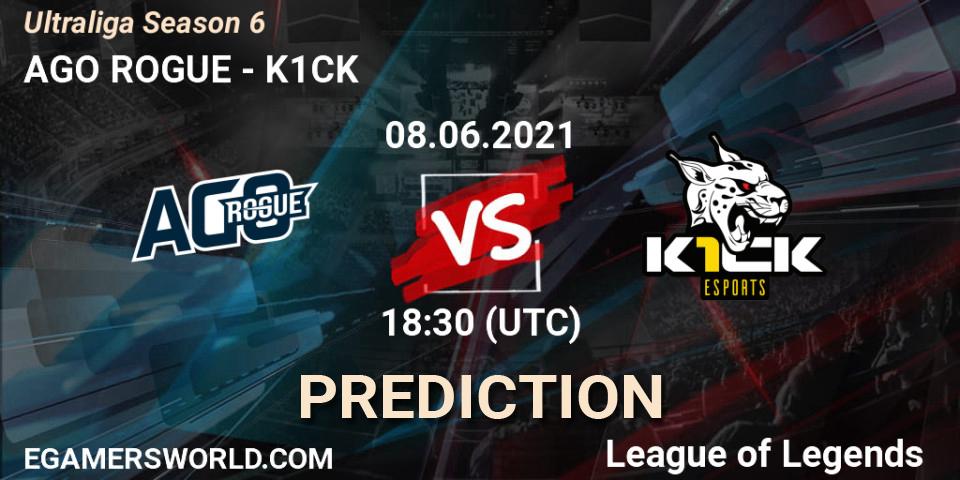 AGO ROGUE - K1CK: прогноз. 08.06.2021 at 19:00, LoL, Ultraliga Season 6
