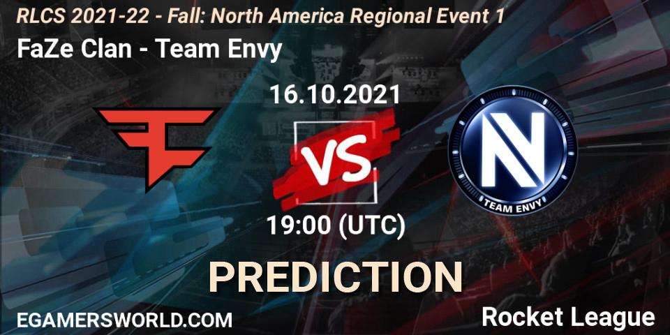 FaZe Clan - Team Envy: прогноз. 16.10.2021 at 19:00, Rocket League, RLCS 2021-22 - Fall: North America Regional Event 1