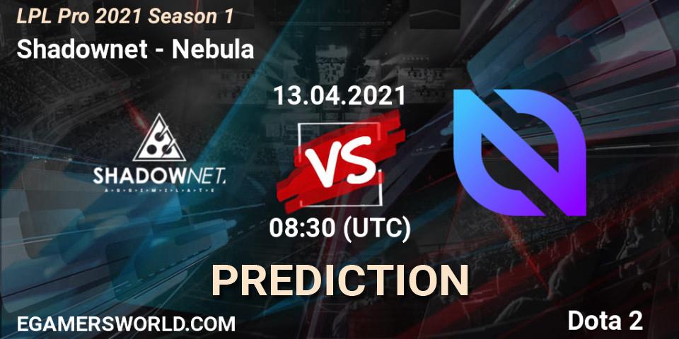 Shadownet - Nebula: прогноз. 13.04.2021 at 08:36, Dota 2, LPL Pro 2021 Season 1