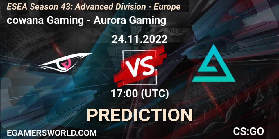 cowana Gaming - Aurora: прогноз. 24.11.22, CS2 (CS:GO), ESEA Season 43: Advanced Division - Europe