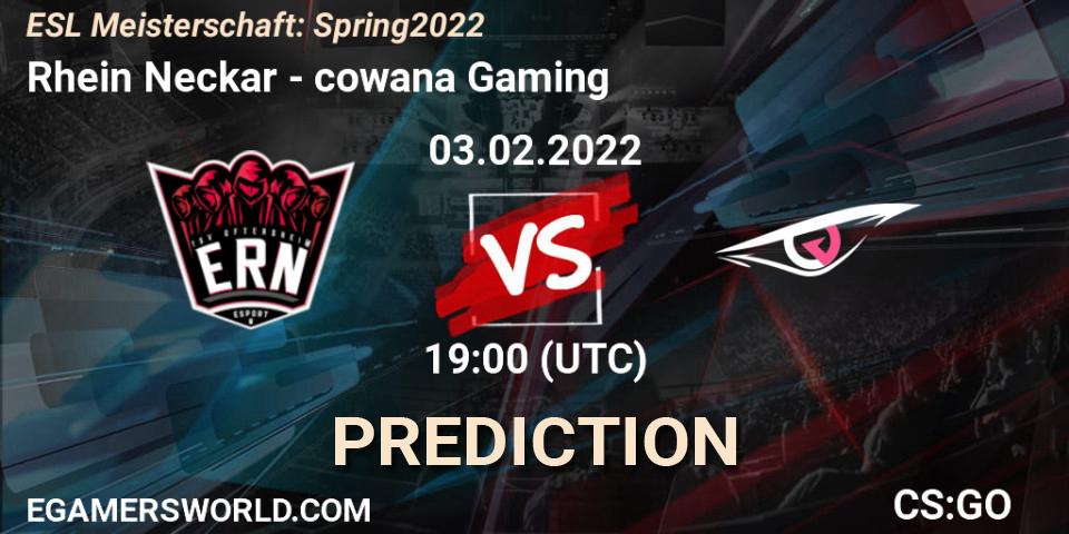 Rhein Neckar - cowana Gaming: прогноз. 03.02.2022 at 19:00, Counter-Strike (CS2), ESL Meisterschaft: Spring 2022