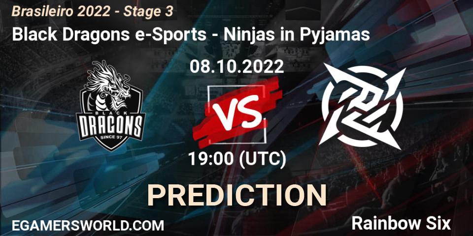 Black Dragons e-Sports - Ninjas in Pyjamas: прогноз. 08.10.2022 at 19:00, Rainbow Six, Brasileirão 2022 - Stage 3