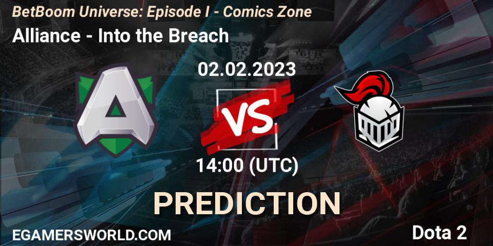 Alliance - Into the Breach: прогноз. 02.02.23, Dota 2, BetBoom Universe: Episode I - Comics Zone