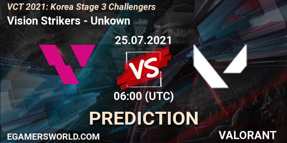 Vision Strikers - Unkown: прогноз. 25.07.2021 at 06:00, VALORANT, VCT 2021: Korea Stage 3 Challengers
