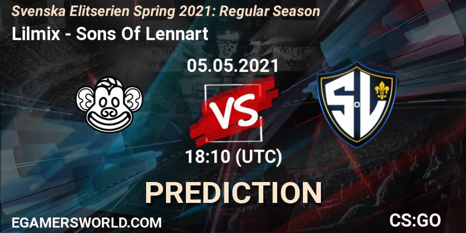 Lilmix - Sons Of Lennart: прогноз. 05.05.2021 at 18:10, Counter-Strike (CS2), Svenska Elitserien Spring 2021: Regular Season