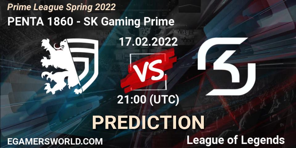 PENTA 1860 - SK Gaming Prime: прогноз. 17.02.2022 at 21:00, LoL, Prime League Spring 2022