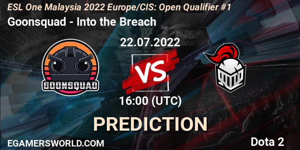 Goonsquad - Into the Breach: прогноз. 22.07.2022 at 16:00, Dota 2, ESL One Malaysia 2022 Europe/CIS: Open Qualifier #1