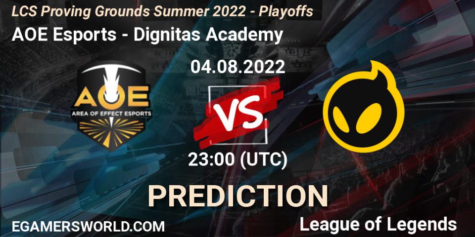 AOE Esports - Dignitas Academy: прогноз. 04.08.2022 at 22:00, LoL, LCS Proving Grounds Summer 2022 - Playoffs