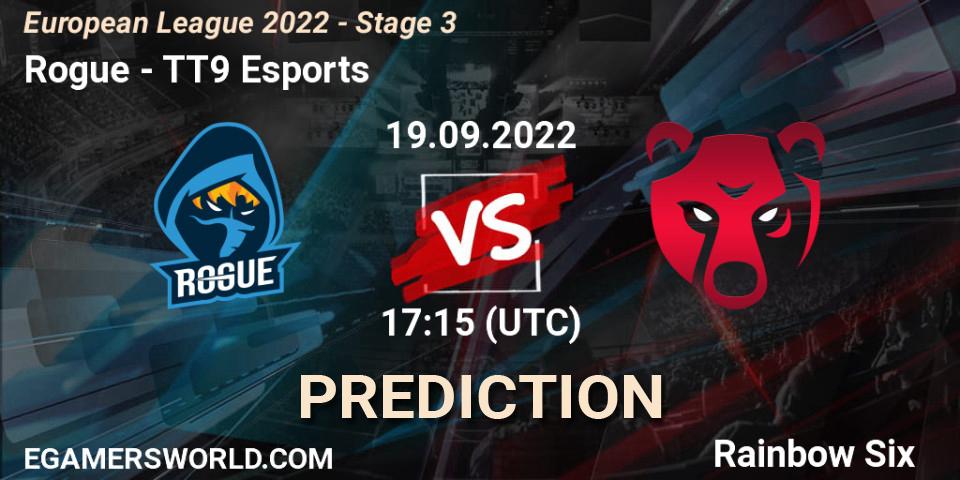 Rogue - TT9 Esports: прогноз. 19.09.22, Rainbow Six, European League 2022 - Stage 3