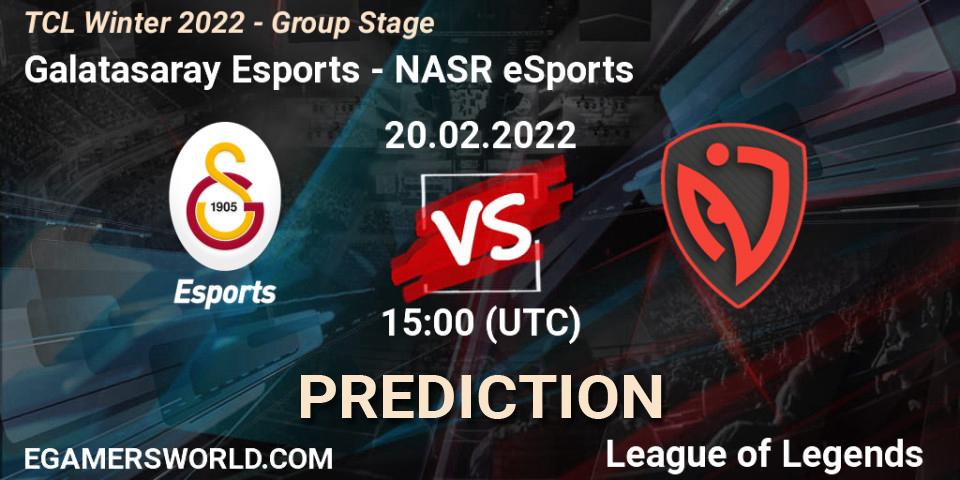 Galatasaray Esports - NASR eSports: прогноз. 20.02.2022 at 15:00, LoL, TCL Winter 2022 - Group Stage