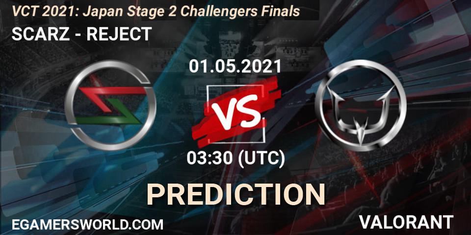 SCARZ - REJECT: прогноз. 01.05.2021 at 03:30, VALORANT, VCT 2021: Japan Stage 2 Challengers Finals