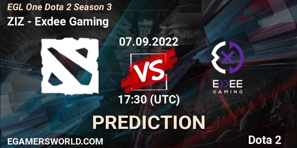 ZIZ - Exdee Gaming: прогноз. 09.09.2022 at 17:01, Dota 2, EGL One Dota 2 Season 3