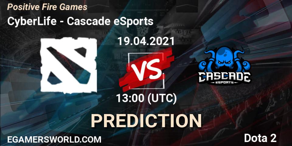 CyberLife - Cascade eSports: прогноз. 19.04.2021 at 13:09, Dota 2, Positive Fire Games