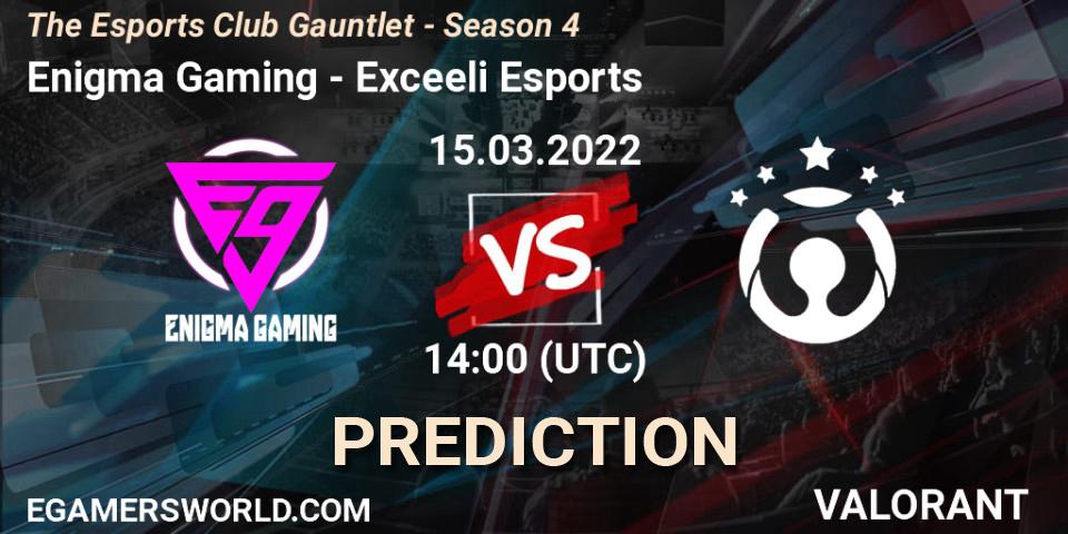 Enigma Gaming - Exceeli Esports: прогноз. 15.03.2022 at 13:30, VALORANT, The Esports Club Gauntlet - Season 4
