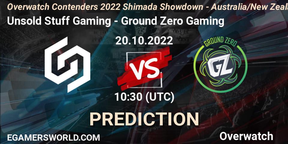 Unsold Stuff Gaming - Ground Zero Gaming: прогноз. 20.10.2022 at 10:30, Overwatch, Overwatch Contenders 2022 Shimada Showdown - Australia/New Zealand - October