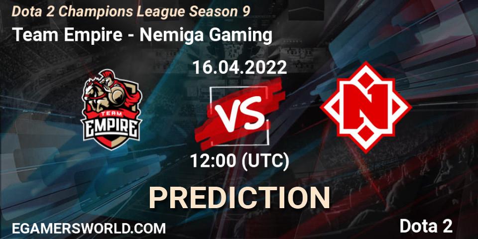 Team Empire - Nemiga Gaming: прогноз. 16.04.22, Dota 2, Dota 2 Champions League Season 9