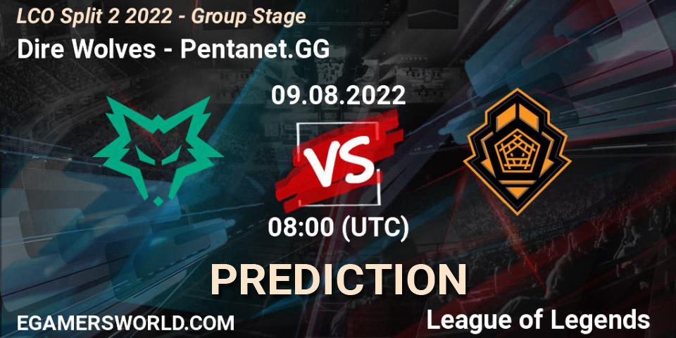 Dire Wolves - Pentanet.GG: прогноз. 09.08.22, LoL, LCO Split 2 2022 - Group Stage