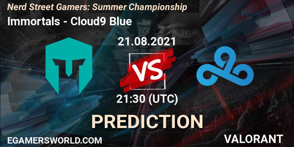 Immortals - Cloud9 Blue: прогноз. 21.08.21, VALORANT, Nerd Street Gamers: Summer Championship