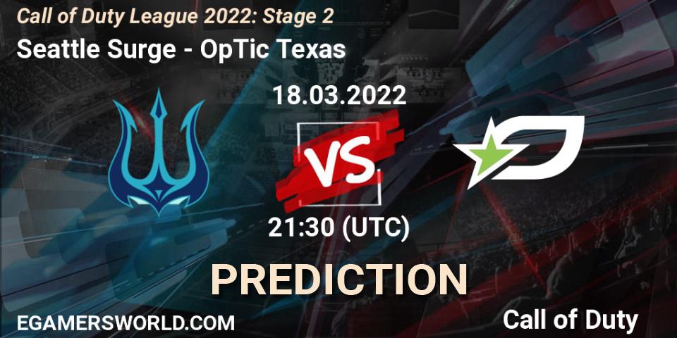 Seattle Surge - OpTic Texas: прогноз. 18.03.2022 at 20:30, Call of Duty, Call of Duty League 2022: Stage 2